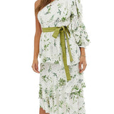 ASOS DESIGN One Shoulder Cutwork Floral Dress