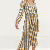 ASOS Check V-Neck Midi Dress