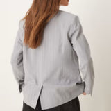 ASOS DESIGN Clean Blazer in Grey Stripe