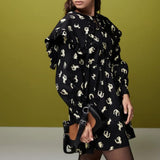 ASOS DESIGN Collar Detail Mini Dress in Horse Print