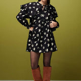 ASOS DESIGN Collar Detail Mini Dress in Horse Print