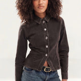 ASOS DESIGN Denim Fitted Jacket in Brown Tint