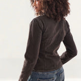 ASOS DESIGN Denim Fitted Jacket in Brown Tint