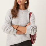 ASOS DESIGN Relaxed Fit Jumper With Volume Sleeve In Alpaca Wool Blend In Grey