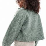 ASOS DESIGN Funnel Neck Boucle Bomber Jacket
