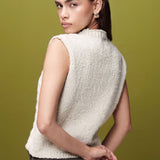 ASOS DESIGN Knitted Cable Tank in Textured Yarn in Stone