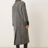 ASOS DESIGN Premium Bonded Dad Coat in Herringbone