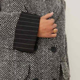 ASOS DESIGN Premium Bonded Dad Coat in Herringbone