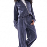 ASOS DESIGN Straight Leg Trousers in Denim Look