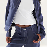 ASOS DESIGN Straight Leg Trousers in Denim Look