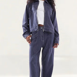 ASOS DESIGN Straight Leg Trousers in Denim Look