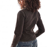 ASOS DESIGN Denim Fitted Jacket in Brown Tint