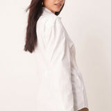 ASOS DESIGN Poplin Tie Side Oversized Shirt in White