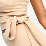 Asos Design Tailored One Shoulder Kickflare Jumpsuit In Blush