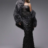 Topshop Crushed Bias Maxi Slip In Sheer Metallic