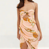 ASOS EDITION Printed Strappy Back Midi Dress