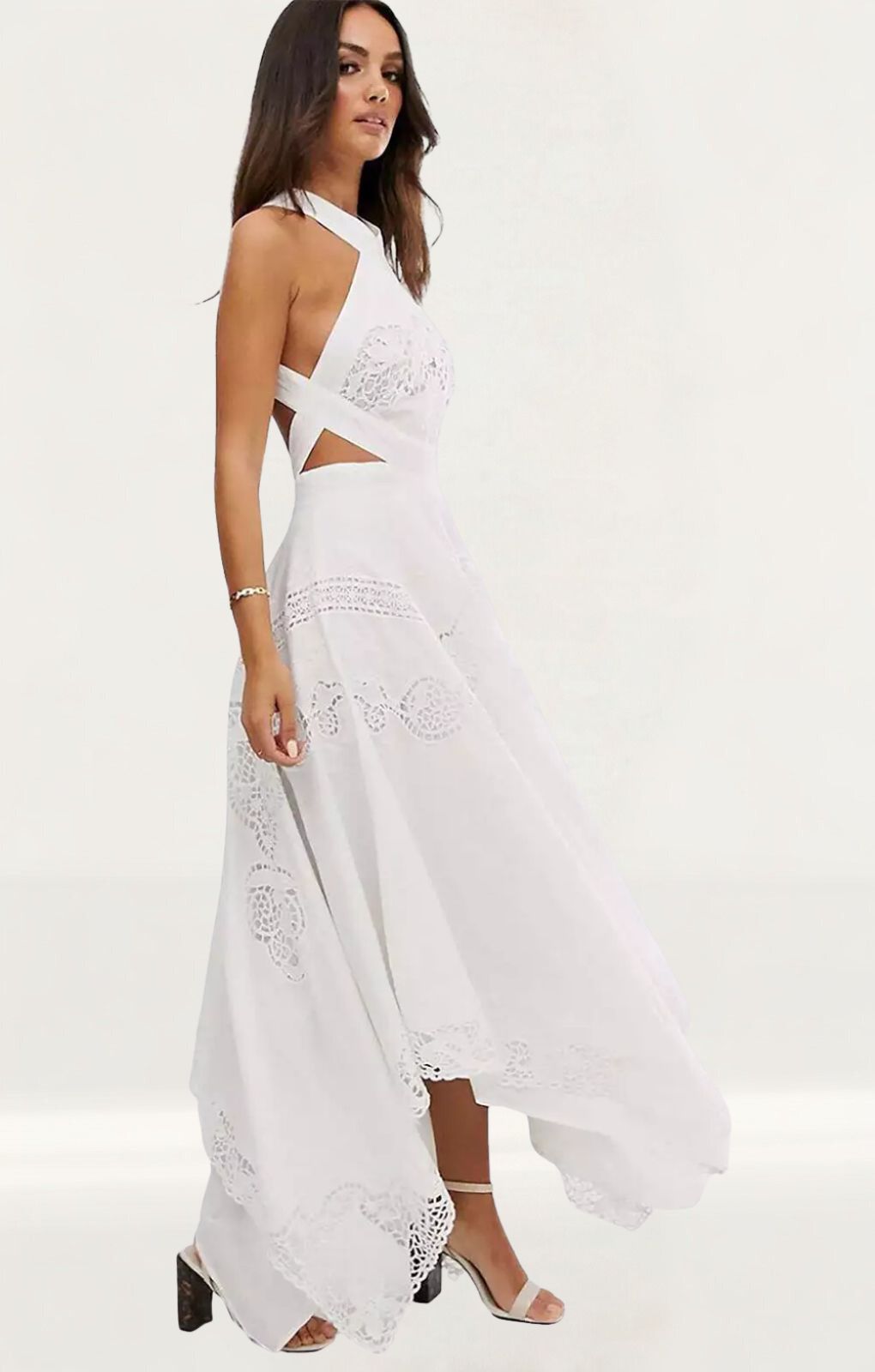 ASOS Edition Cutwork Maxi Dress With Cutout Sides