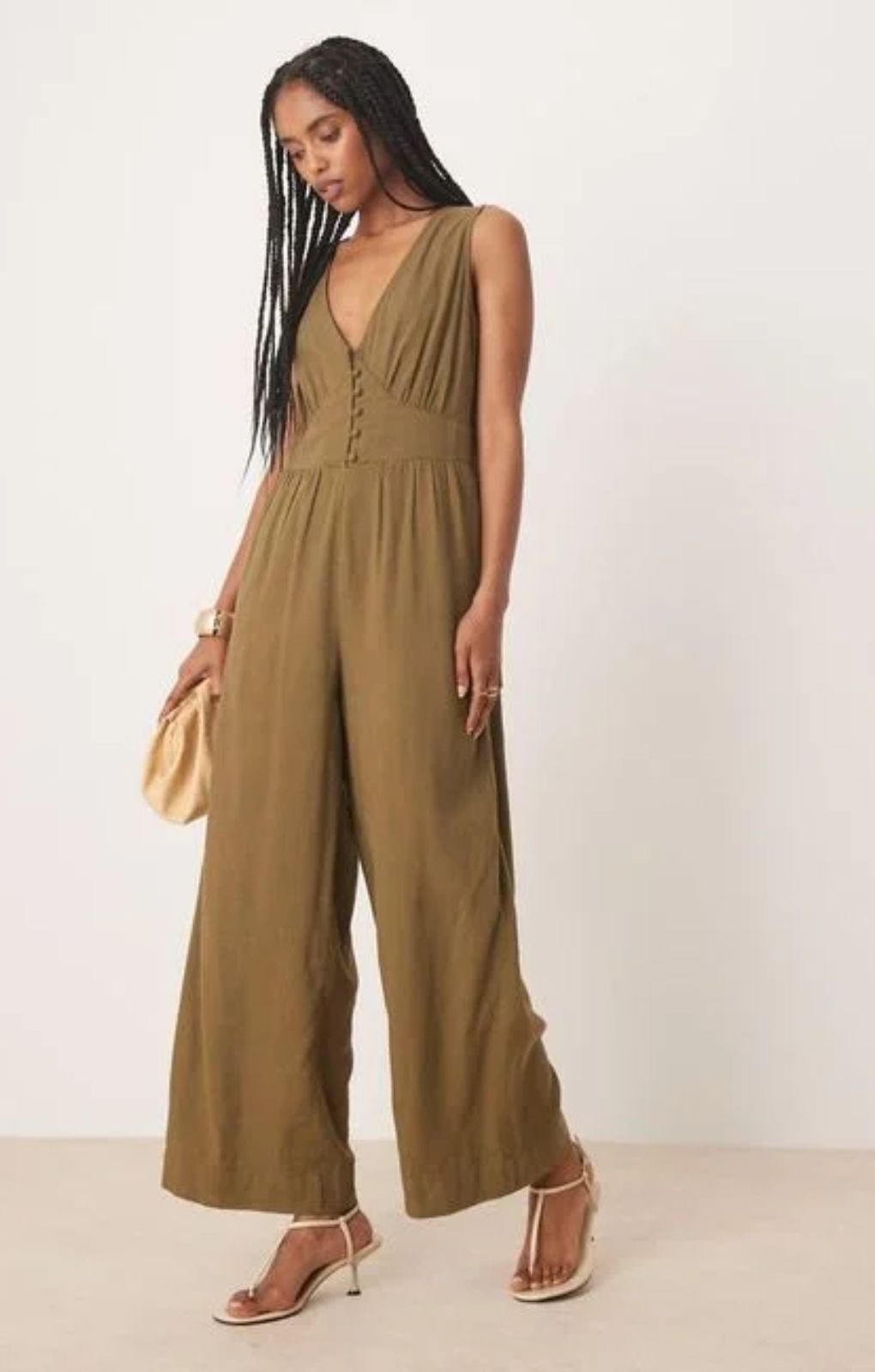 Rent Oh Polly Azelie Embellished Draped Corset Mini Dress in Honey