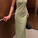 ASOS Bridesmaid Crepe Cami Maxi Dress in Olive