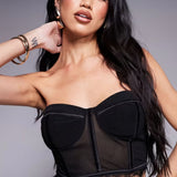 ASOS X THE SOURCED COLLECTION Mesh Corset in Black