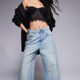 ASOS X THE SOURCED COLLECTION Mesh Corset in Black
