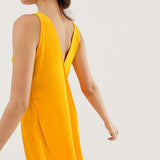ASOS Yellow V Back Dress