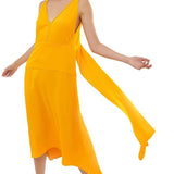 ASOS Yellow V Back Dress