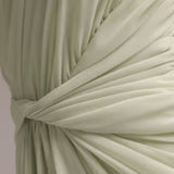 ASOS DESIGN One Shoulder Draped Twist Detail Midaxi Dress in Light Green