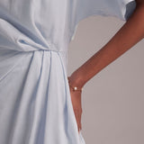 ASOS DESIGN Slash Neck Crepe Maxi Dress in Light Blue