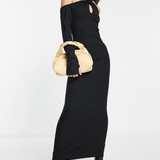ASOS DESIGN Supersoft Maxi Dress With Choker Neck Detail In Black 