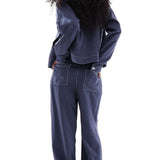 ASOS DESIGN Straight Leg Trousers in Denim Look