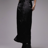 Topshop Crinkle Wrap Midi Skirt In Black