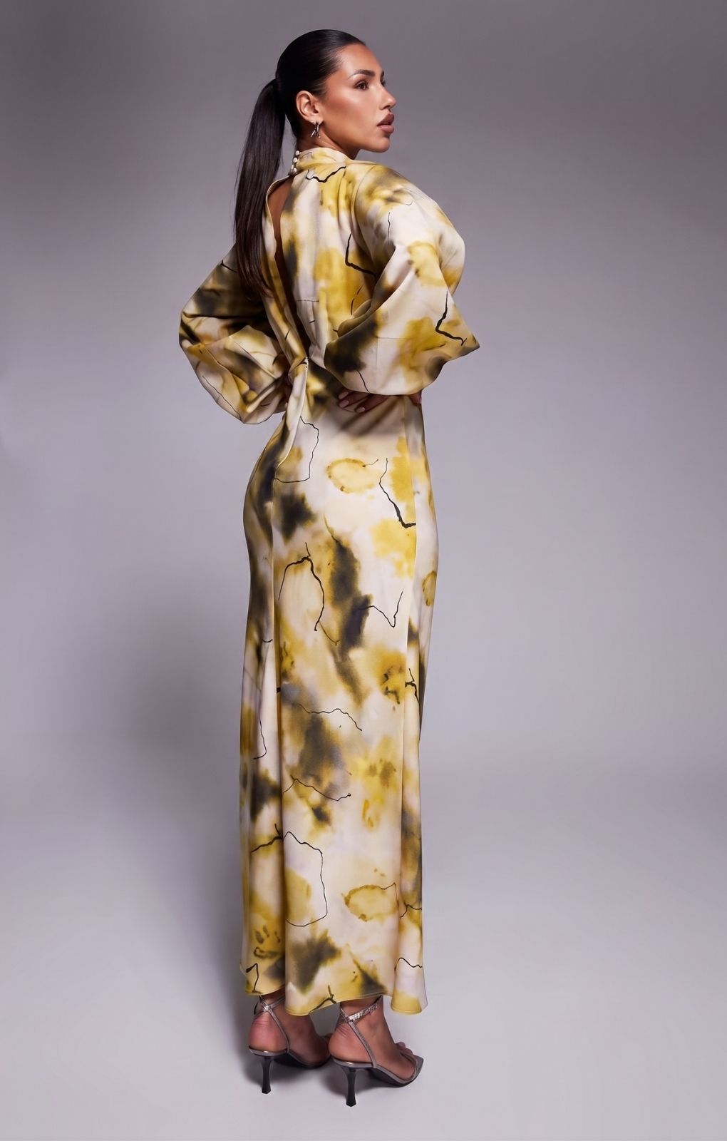asos design maxi dress with blouson sleeve ASOS DESIGN maxi dress with blouson sleeve and delicate floral embellishment