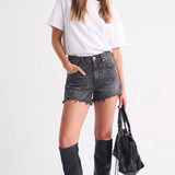 Abercrombie & Fitch 90's Cut-Off Short in Medium Black