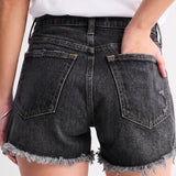 Abercrombie & Fitch 90's Cut-Off Short in Medium Black