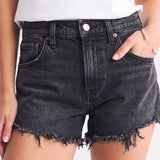 Abercrombie & Fitch 90's Cut-Off Short in Medium Black