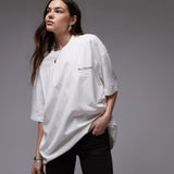 AllSaints Underground Oversized T-shirt in White Snake