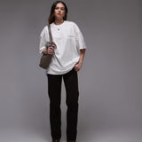 AllSaints Underground Oversized T-shirt in White Snake