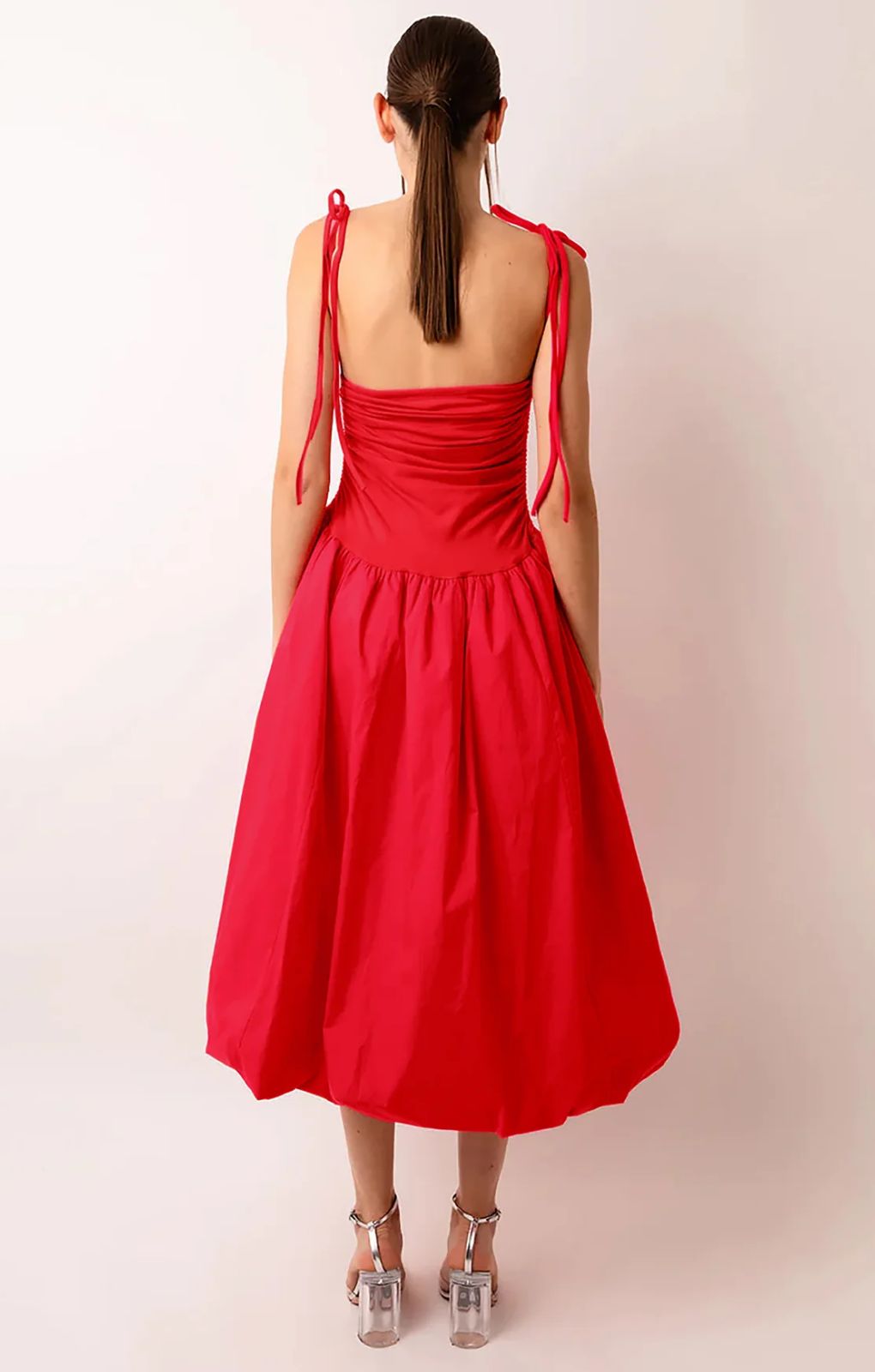 amy lynn puffball dress red Amy Lynn Puffball Midi Dress In Burgundy, Women's At Urban Outfitters