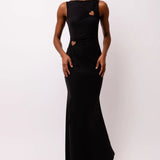 Amy Lynn Harlie Black Heart Cut Out Maxi Dress