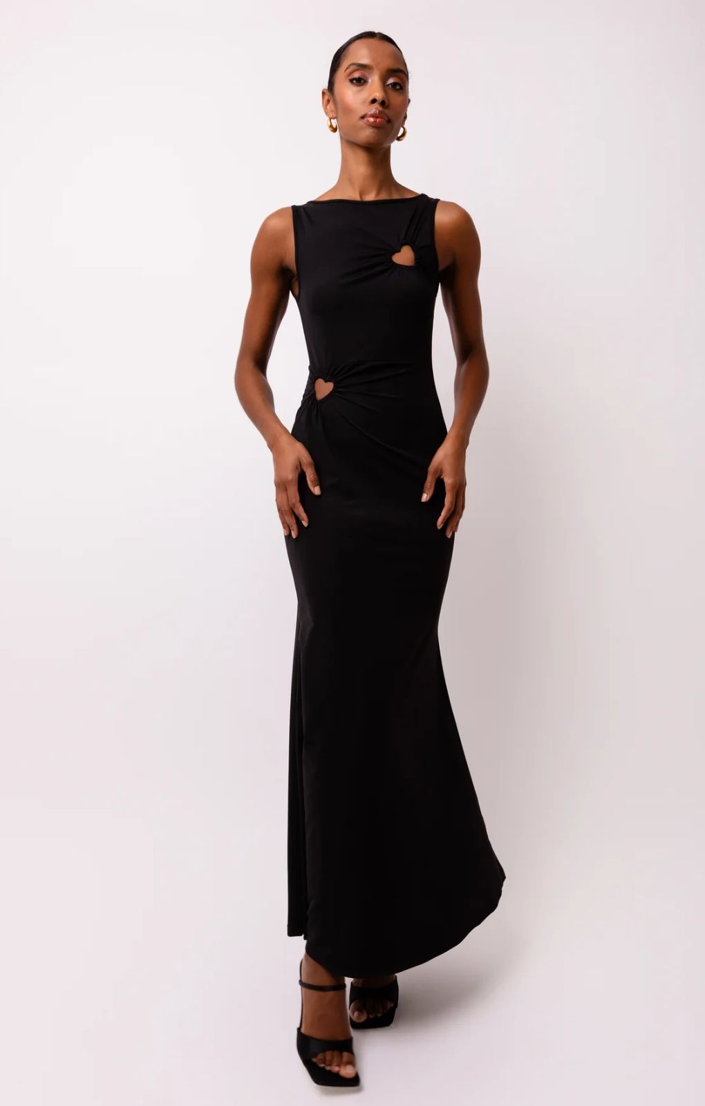 Amy Lynn Harlie Black Heart Cut Out Maxi Dress