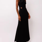 Amy Lynn Harlie Black Heart Cut Out Maxi Dress