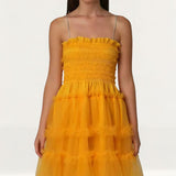 Amy Lynn Orange Willow Ruffle Dress