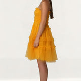 Amy Lynn Orange Willow Ruffle Dress