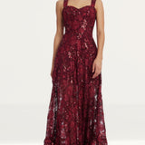 Dress The Population Anabel Maxi Dress in Port
