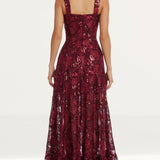 Dress The Population Anabel Maxi Dress in Port