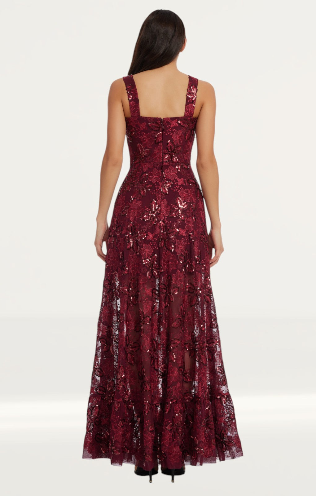 Dress The Population Anabel Maxi Dress in Port