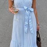 Anaya Flutter Sleeve Midaxi Dress In Ballard Blue