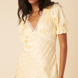 Nobody's Child Butter Yellow Polka Dot Jacquard Angela Mini Dress