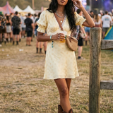 Nobody's Child Butter Yellow Polka Dot Jacquard Angela Mini Dress